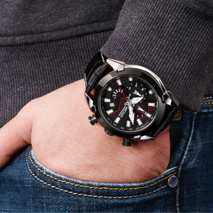 Minimalistische Lederuhr - Megir