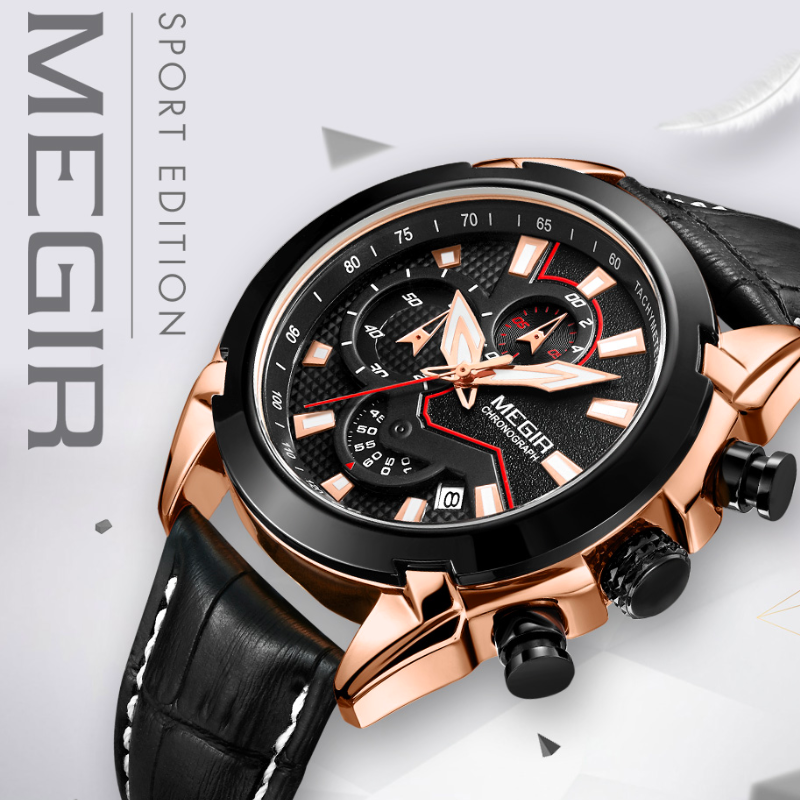 Minimalistische Lederuhr - Megir