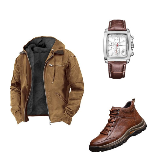 HÖLZ 5 | Jacken + Lederstiefel  + Uhr