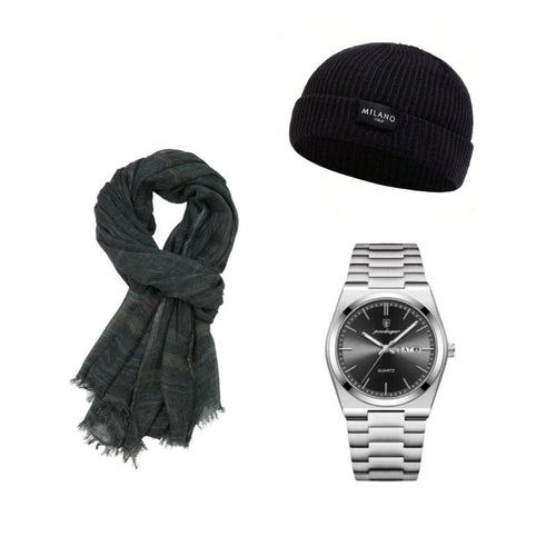 HÖLZ 3 | Shcal + Uhr + Mütze