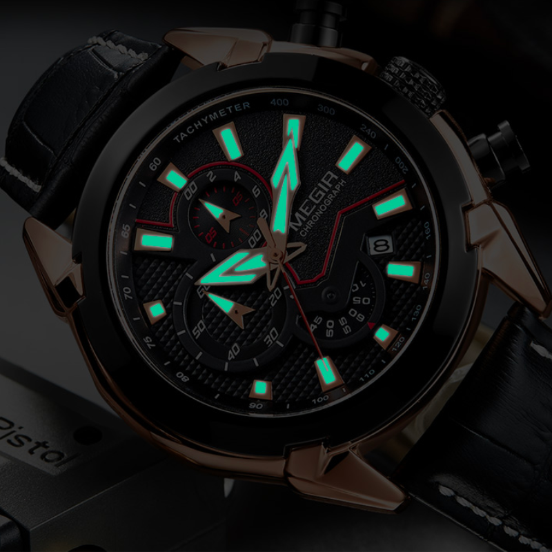 Minimalistische Lederuhr - Megir