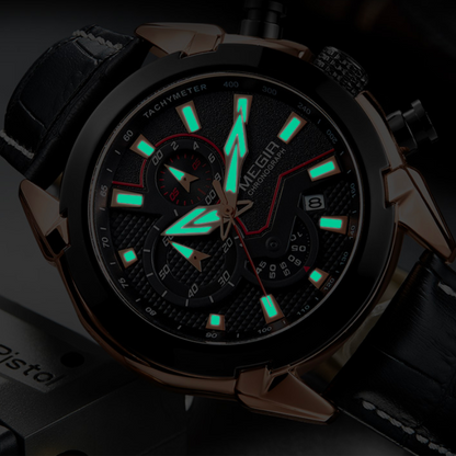 Minimalistische Lederuhr - Megir