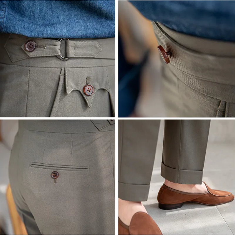 Anzughose mit seitlicher Weitenregulierung