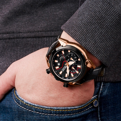 Minimalistische Lederuhr - Megir