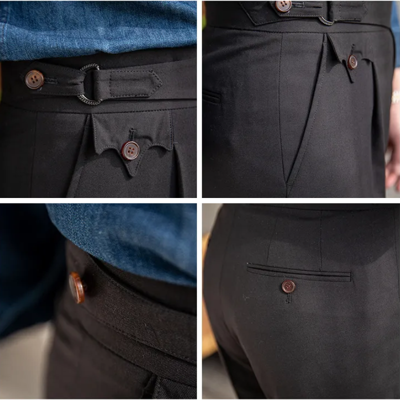 Anzughose mit seitlicher Weitenregulierung