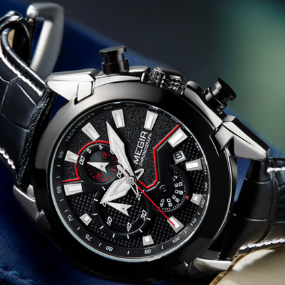 Minimalistische Lederuhr - Megir